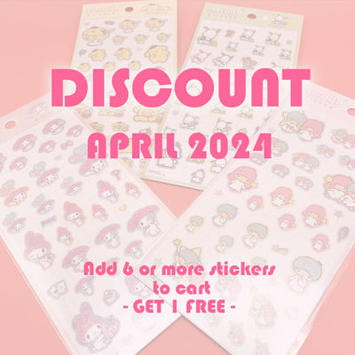 [Discount] April 2024 - Add 6 or more stickers to cart - GET 1 FREE -