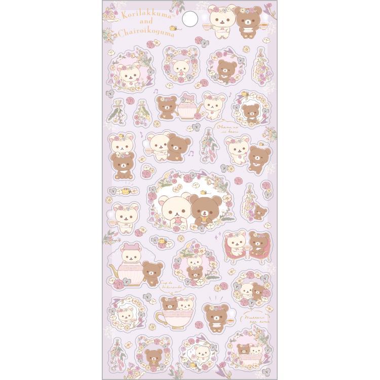 Rilakkuma Shiny Stickers - Flower Tea Time – Cute Things from Japan