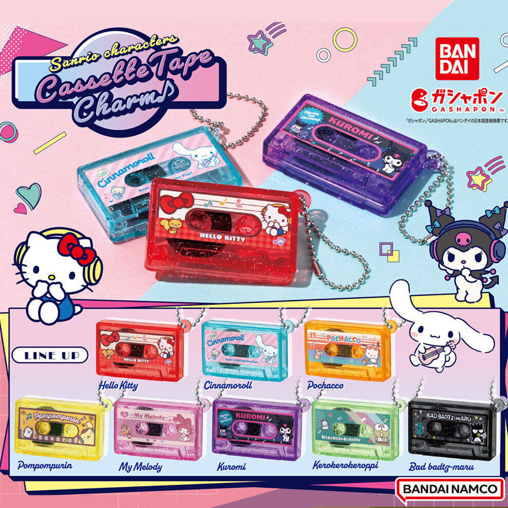 Gashapon] Sanrio Characters Cassette Tape Charm [ AUG 2024] Bandai