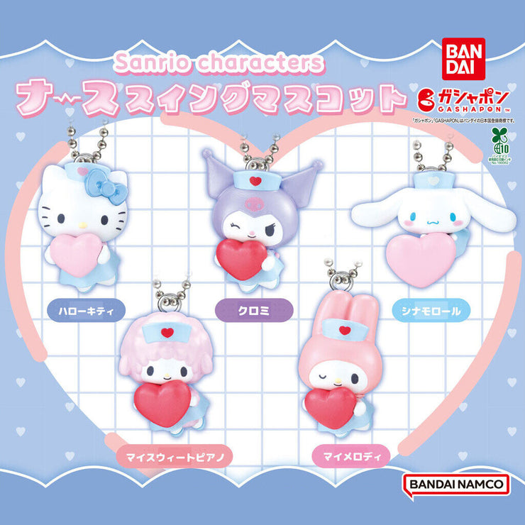[Gashapon] Sanrio Characters Nurse Swing Mascot Charm  [SEP 2025] Bandai Japan -Blind Package
