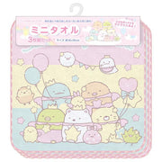 [Clearance][Sumikko Gurashi] Happy School Mini Towel 3-Piece Set - Star Rainbow San-X Official Japan 2023