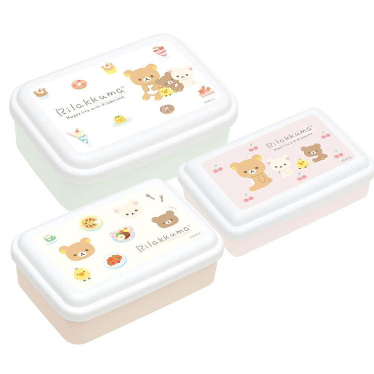 [Rilakkuma] Nested Lunch Box Set of 3 (Bento Box) San-X Official Japan 2023