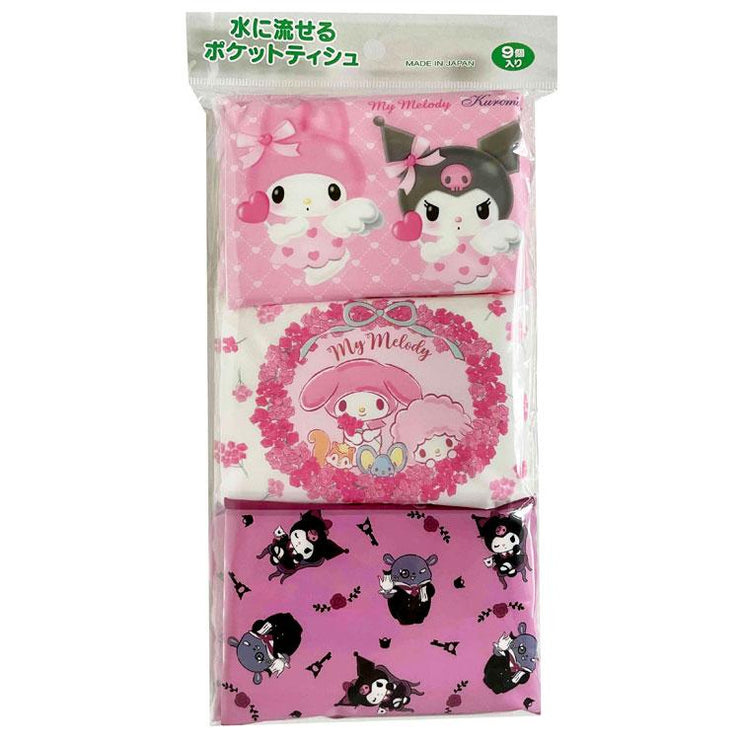 [Sanrio] Pocket Tissue 9pcs Set -My Melody & Kuromi Hayashi Japan