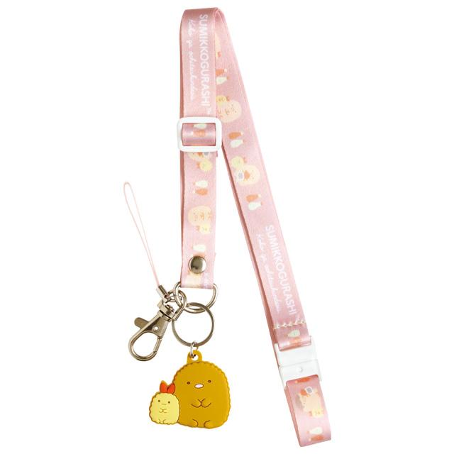 [Sumikko Gurashi] Neck Strap - Tonkatsu & Ebifurai no Shippo San-X Official Japan 2024