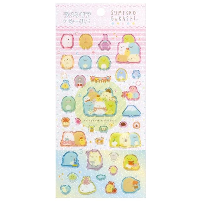 [Sumikko Gurashi] Glitter Transparent Stickers - Stripe San-X Official Japan 2024