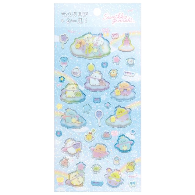 [Sumikko Gurashi] Glitter Transparent Stickers - Blue San-X Official Japan 2024