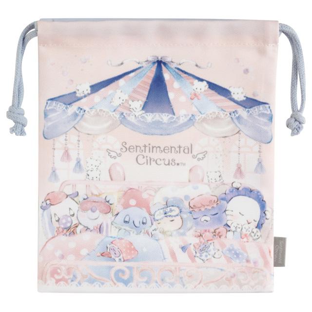 [Sentimental Circus] -Sorairo Hakuchumu- Gusseted Kinchaku Pouch San-X Official Japan 2024