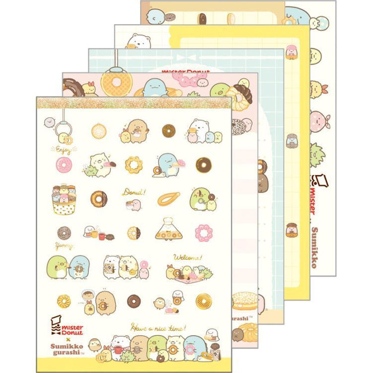 [Sumikko Gurashi] - Sumikko Gurashi x Mister Donut - A6 Memo Pad -B San-X Official Japan 2024