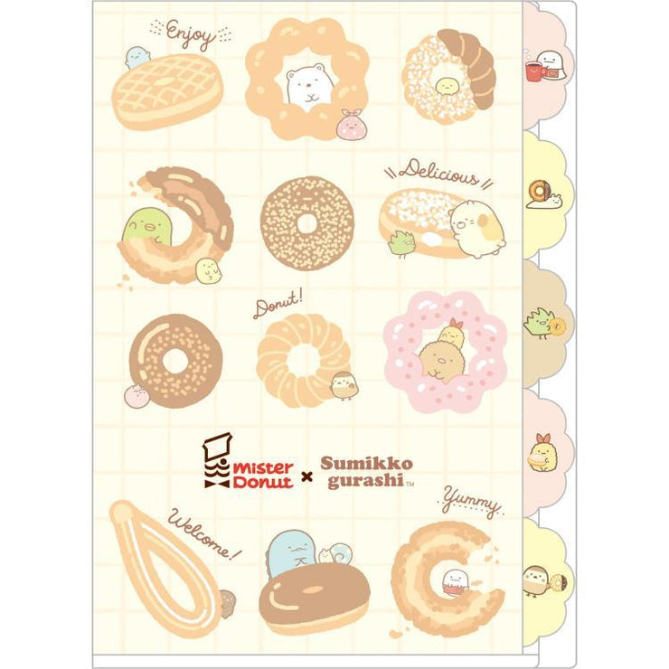 [Sumikko Gurashi] - Sumikko Gurashi x Mister Donut - 5Pocket Plastic Document Holder -B San-X Official Japan 2024