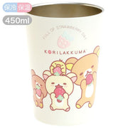 [Rilakkuma] - Korilakkuma Full of Strawberry Day - Stainless Tumbler San-X Official Japan 2024