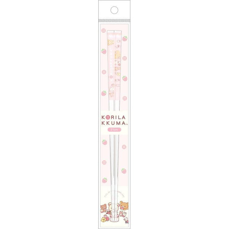 [Rilakkuma] - Korilakkuma Full of Strawberry Day - Transparent Chopstick -A San-X Official Japan 2024