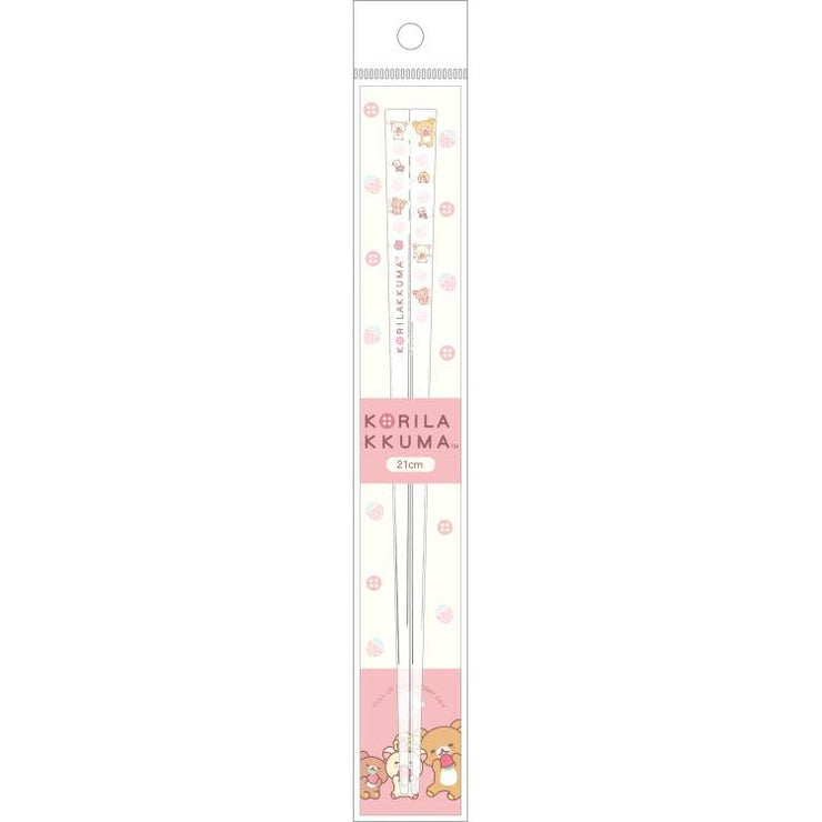 [Rilakkuma] - Korilakkuma Full of Strawberry Day - Transparent Chopstick -B San-X Official Japan 2024