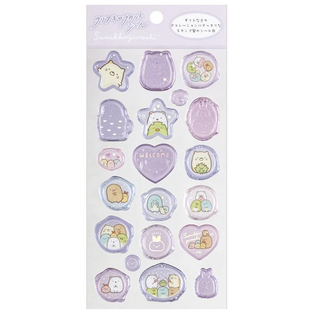 [Sumikko Gurashi] Clear Character Cut Stickers- Purple San-X Official Japan 2023