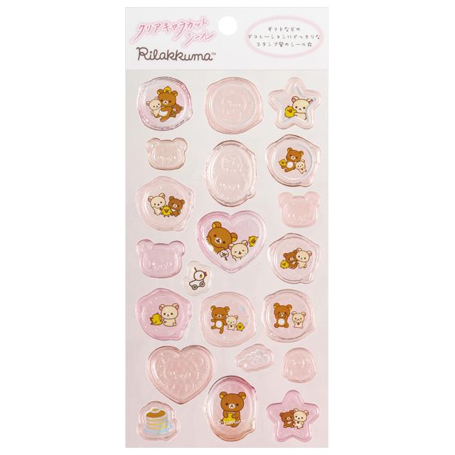 [Rilakkuma] Clear Character Cut Stickers- Pink San-X Official Japan 2023