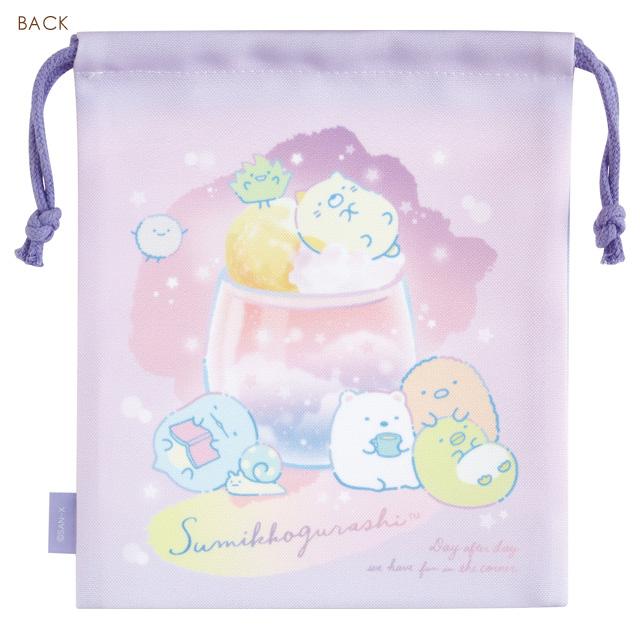 [Clearance][Sumikko Gurashi] Gusseted Kinchaku Pouch -Glass San-X Official Japan 2024