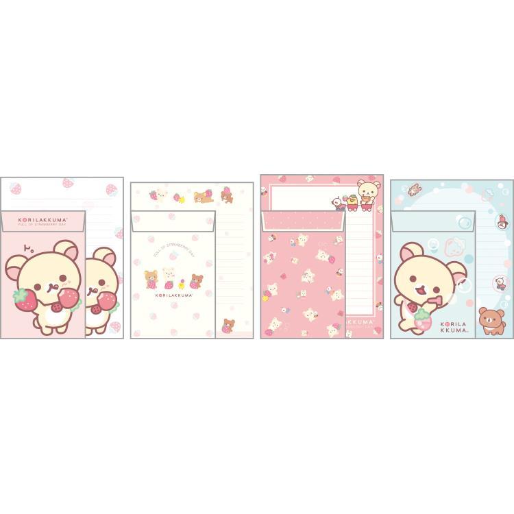 San-X Rilakkuma & Korilakkuma store Stationary Bundle (Strawberry/Dessert) - 9pcs