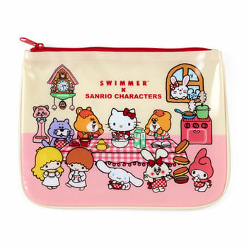 [Sanrio] SWIMMER×SANRIO CHARACTERS - 2x Flat Pouch Set [JAN 2024] Sanrio Original Japan