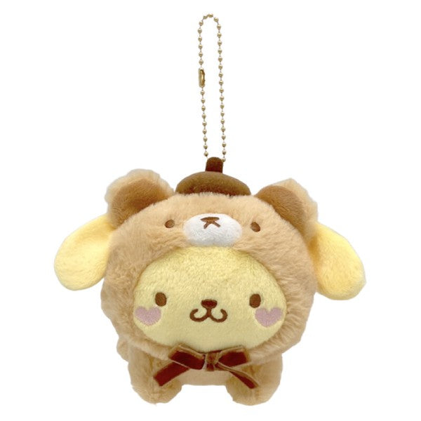 [Sanrio] Nakayoshi Omutu Kuma Plush Mascot Strap - Pom Pom Purin Nakajima Japan 2024