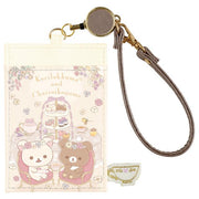 [Rilakkuma] - Kori-Kogu Flower Tea Time - Pass Case w/Reel San-X Official Japan 2023