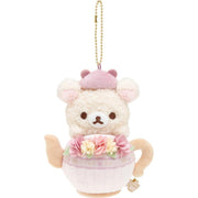 [Rilakkuma] - Kori-Kogu Flower Tea Time - Burasage Plush Strap - Korilakkuma San-X Official Japan 2023