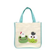 [Sanrio] Kerokero Keroppi x Pickles the Frog - Gusseted Mini Tote Bag [APR 2024] Nakajima Japan