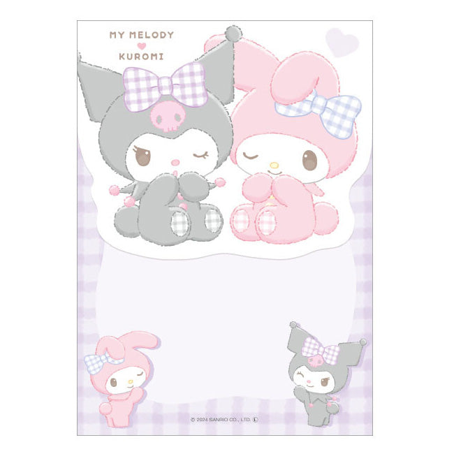 [Sanrio] My Melody & Kuromi Die-Cut A6 Memo Pad -Mokotto 2024 Crux Japan