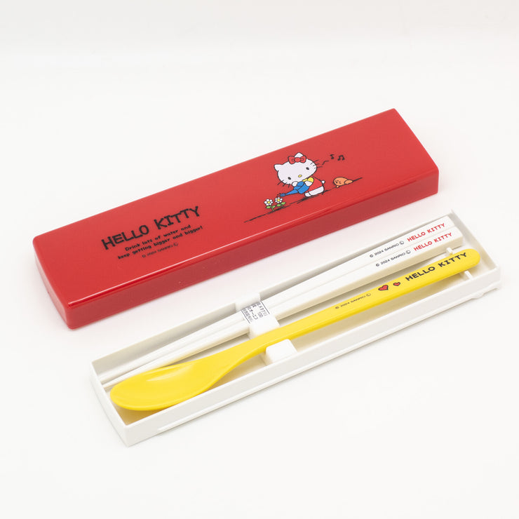 [Sanrio] Hello Kitty Chopsticks & Spoon Set with Case OSK Japan 2024