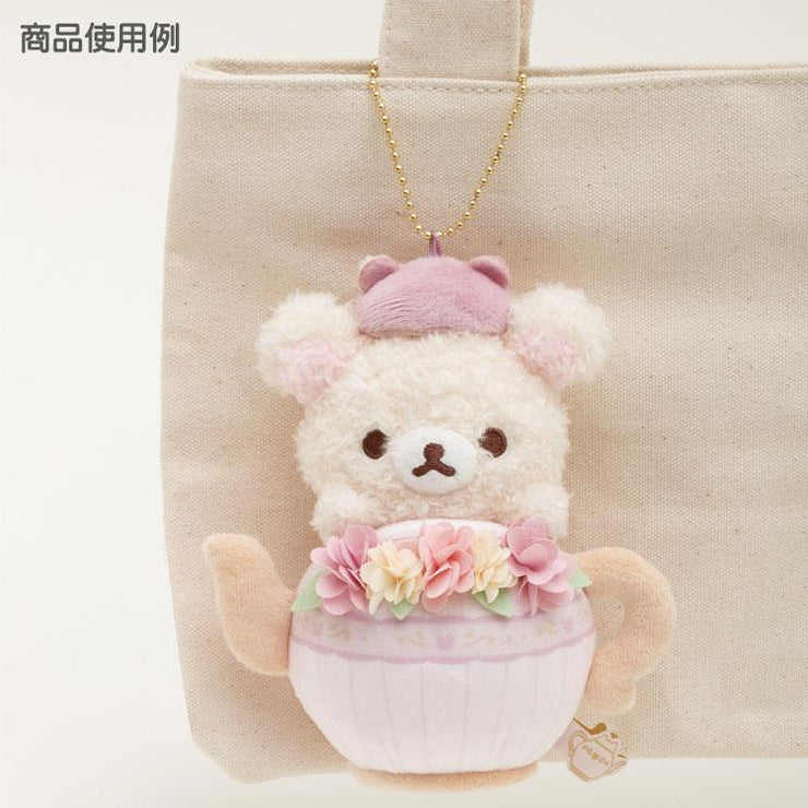 [Rilakkuma] - Kori-Kogu Flower Tea Time - Burasage Plush Strap - Korilakkuma San-X Official Japan 2023