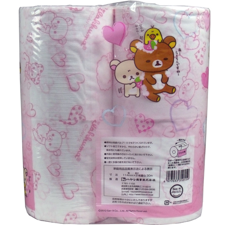 [Rilakkuma] 4x Toilet Paper Set 30m Double Hayashi Japan