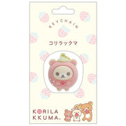 [Rilakkuma] - Korilakkuma Full of Strawberry Day - Keychain Strap - Korilakkuma San-X Official Japan 2024