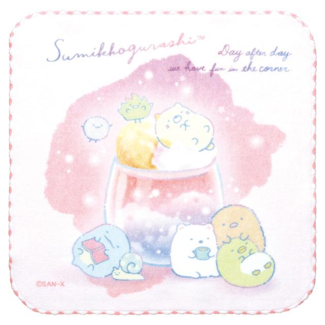 [Sumikko Gurashi] Mini Towel - Kirafuwa Pink San-X Official Japan 2024