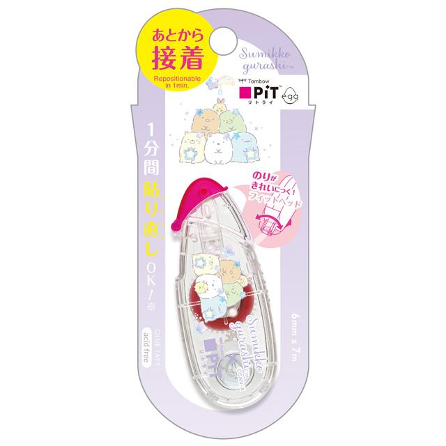 [Sumikko Gurashi] PiT Retry Egg Glue Tape -Pink San-X Official Japan 2024