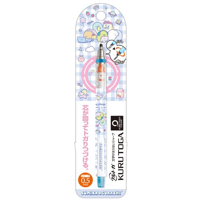 [Sumikko Gurashi] Kurutoga Mechanical Pencil -Blue Check [OCT 2024] San-X Official Japan