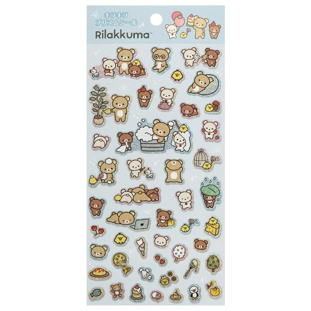 [Rilakkuma] Sparkling Prism Stickers Set - Blue San-X Official Japan 2024