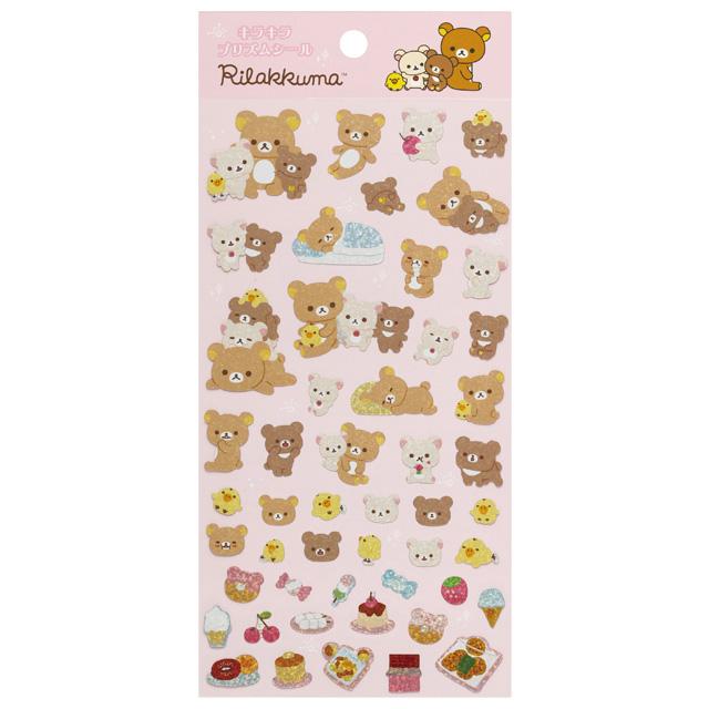 [Rilakkuma] Sparkling Prism Stickers Set - Pink San-X Official Japan 2024