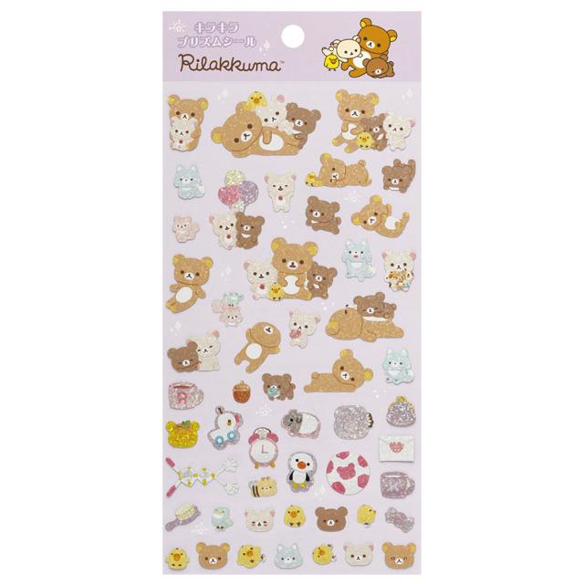 [Rilakkuma] Sparkling Prism Stickers Set - Purple San-X Official Japan 2024