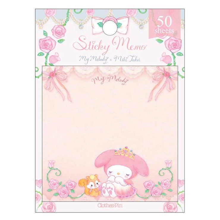 [NEW] My Melody x Takei Miki -Fairy Tale Princess- Sticky Notes 2023 Clothes-pin Japan