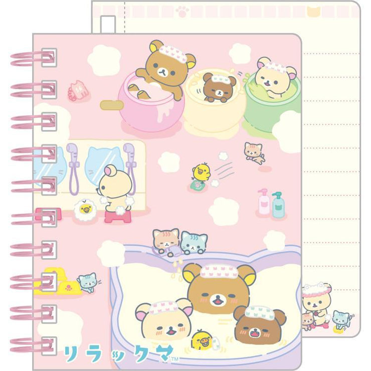 [Rilakkuma] -Nekoneko no Yu - Mini Ring Memo Pad -A  San-X Official Japan 2023