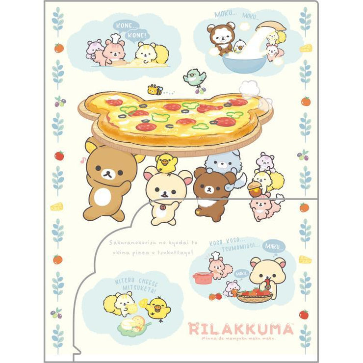 [Rilakkuma] - Minna de Manpuku Makumaku - Plastic Document Holder w/Pocket A San-X Official Japan 2024