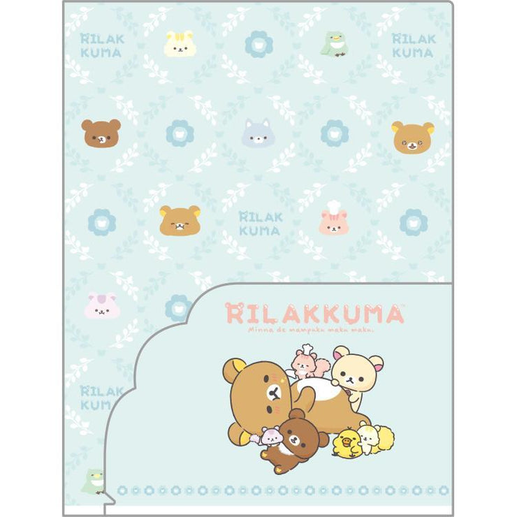 [Rilakkuma] - Minna de Manpuku Makumaku - Plastic Document Holder w/Pocket B San-X Official Japan 2024