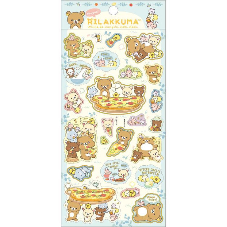 [Rilakkuma] - Minna de Manpuku Makumaku - Sticker Set A San-X Official Japan 2024