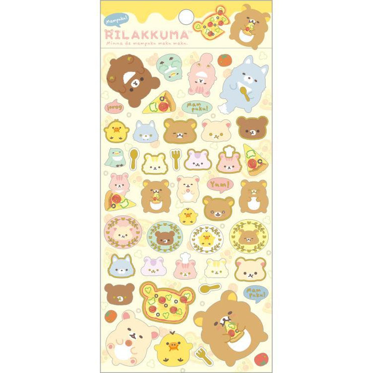 [Rilakkuma] - Minna de Manpuku Makumaku - Sticker Set B San-X Official Japan 2024