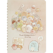 [Sumikko Gurashi] - Sumikko Drawing - B6 Grid Ring Notebook -B San-X Official Japan 2024