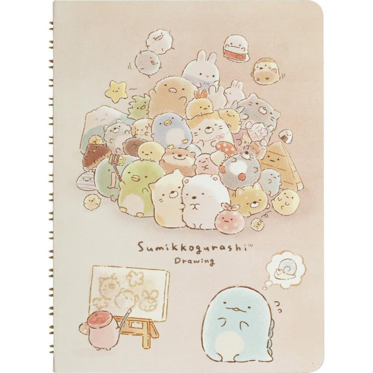 [Sumikko Gurashi] - Sumikko Drawing - B6 Grid Ring Notebook -B San-X Official Japan 2024