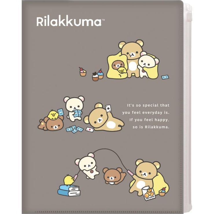 [Rilakkuma] Plastic Document Holder 6+1 Pocket -Brown San-X Official Japan 2024