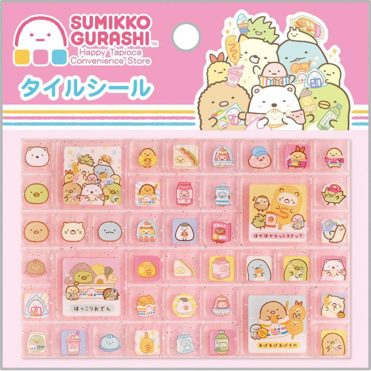 [Sumikko Gurashi] - Waku Waku Tapioca Convenience Store - Tile Stickers -A San-X Official Japan 2024