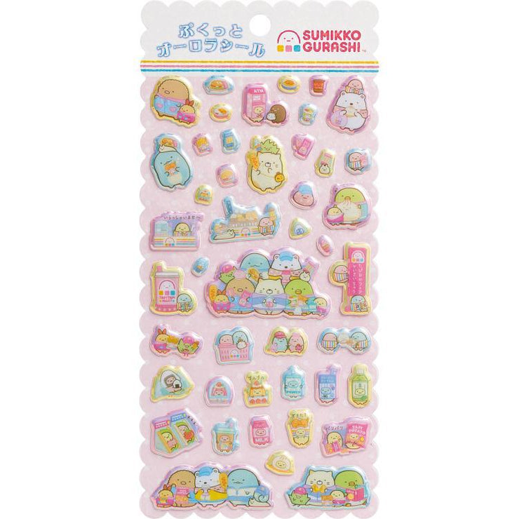 [Sumikko Gurashi] - Waku Waku Tapioca Convenience Store - Pukutto Aurora Sticker Set  San-X Official Japan 2024