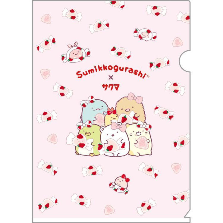 [Sumikko Gurashi] - Sumikko Gurashi × Sakuma Ichigo Milk Candy - 2x Plastic Document Holder Set San-X Official Japan 2024