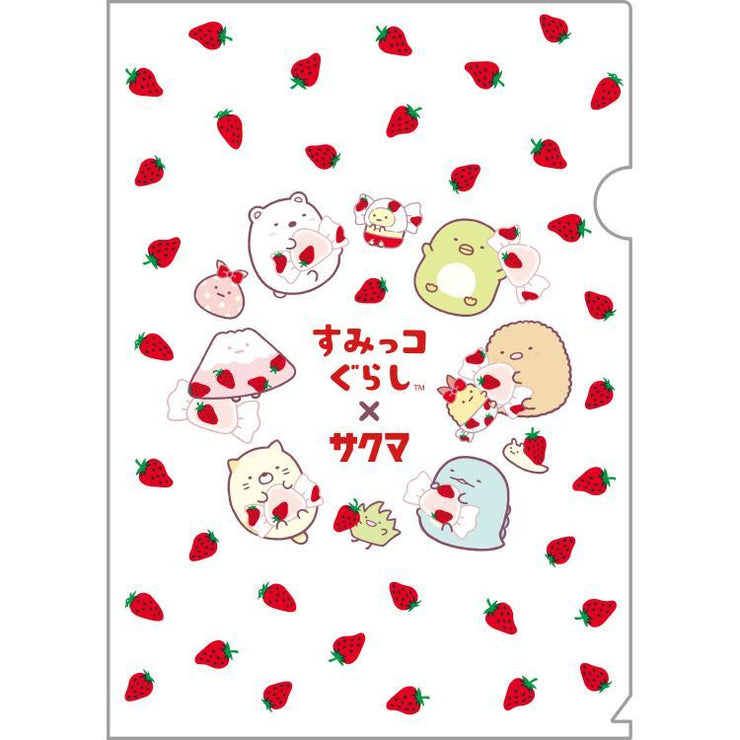 [Sumikko Gurashi] - Sumikko Gurashi × Sakuma Ichigo Milk Candy - 2x Plastic Document Holder Set San-X Official Japan 2024