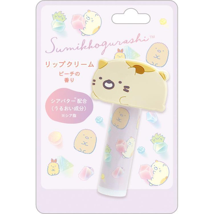 [Sumikko Gurashi] Lip Balm with Mascot - Neko (Peach Scent) San-X Official Japan